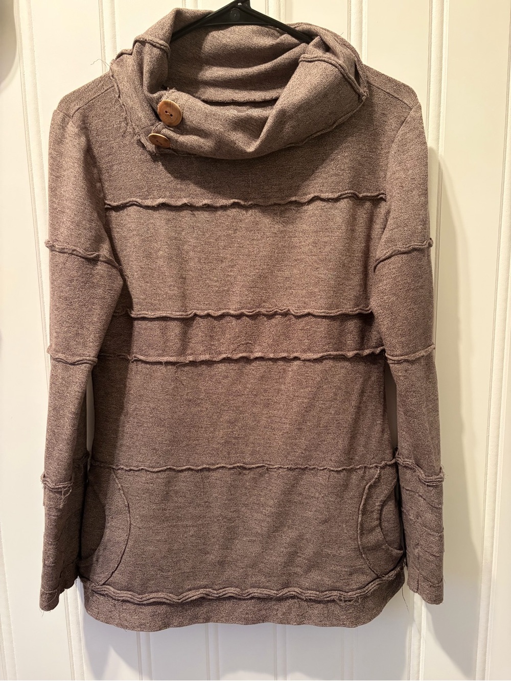 Nomads Hemp-wear Organic Cotton Hemp Brown Cowl Neck Tunic Size Large Bohemian